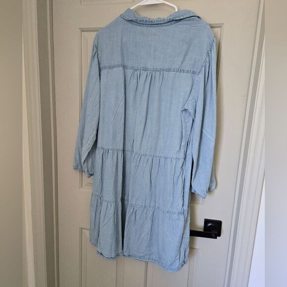 Silver Jeans CO dress Size XL Light Blue Denim Tunic Dress - Picture 5 of 5